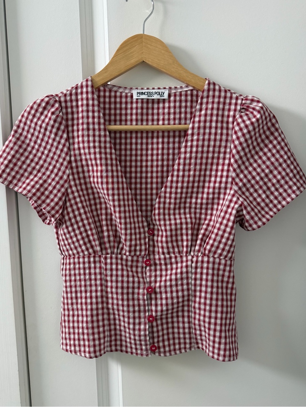 Princess Polly Isolda Gingham Button-Up Top